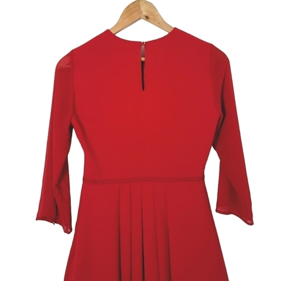 𝅺TED BAKER Red Finna Bow Detail Mini Dress Women's Size  Ted 0/ US 2 - Picture 10 of 15